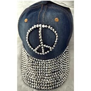 Bling Peace Sign Baseball Hat
